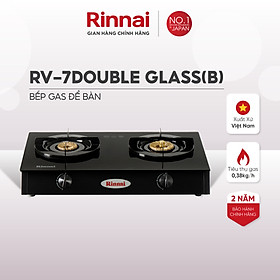 Mua Bếp gas dương Rinnai RV-7Double Glass(B) mặt bếp kính và kiềng bếp men - Hàng chính hãng.