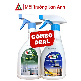 Combo tẩy cặn canxi HGO Plus và tẩy dầu mỡ HGO Hàng chuyên dụng, làm sạch hiệu quả, tiết kiệm hơn