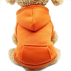 Cat Hoodie Cotton Dog Clothes với áo khoác mùa đông và túi bên ngoài（M）