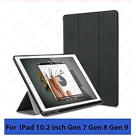 Bao da bọc vải dành cho iPad Gen 7 Gen 8 Gen 9 (10.2 inch) lưng dẻo nắp gập có khay bút cảm ứng