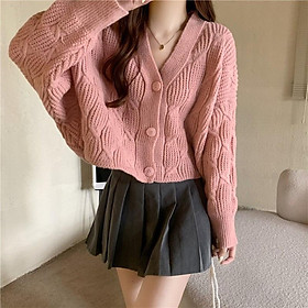 Áo Khoác len nữ (MIỄN SHIP ) Áo cardigan len cánh dơi dáng croptop rộng rãi cổ V trẻ trung năng động, Chất liệu mềm mịn