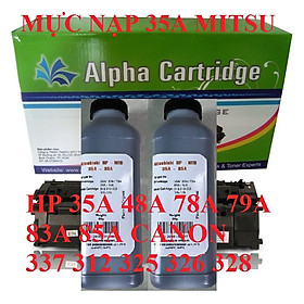 Mua Mực nạp Mitsu 35A hàng chính hãng Alphacartridge dành cho hộp mực HP 36A 48A 83A 85A 78A 79A Canon 337 312 313 325 326 328