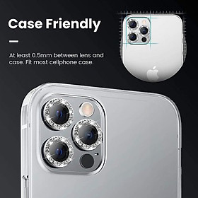Mua Bộ miếng dán kính cường lực Camera Diamond đính đá cho iPhone 13 Pro/ 13 Pro Max hiệu Kuzoom Lens Ring - Hàng nhập khẩu