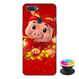 Ốp lưng điện thoại Oppo A5S hình Heo Thần Tài  tặng kèm giá đỡ điện thoại iCase xinh xắn - Hàng chính hãng