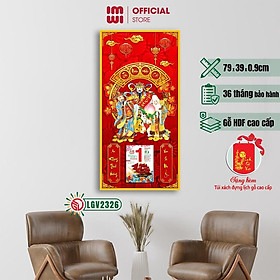 Lịch gỗ treo tường Tam đa Phúc Lộc Thọ - 79cm x 39cm