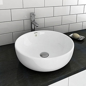 Mua Chậu Lavabo sứ tròn dương bàn  men Nano tuyết sáng bóng Eurolife EL-LVB05 (Trắng)