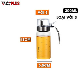 Mua Bình đựng dầu ăn  nước mắm thuỷ tinh borosilicate (chịu nhiệt  chịu lực tốt) tay cầm & viền inox 304 cao cấp