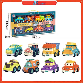 Đồ chơi xe ô tô cho bé. Set 8 xe Poly xe chạy đà cho bé