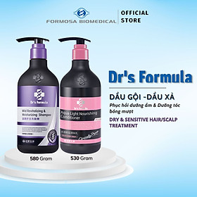 Combo Gội-Xả chăm sóc da đầu khô nhạy cảm dưỡng tóc bóng mượt Dr's Formula