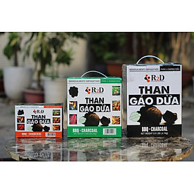 Mua Combo 3 hộp than không khói làm từ Gáo dừa chính hãng R2D dùng cho tiệc nướng BBQ (tổng 7 kg than) an toàn cho sức khoẻ