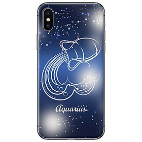 Ốp lưng dành cho iPhone X mẫu Cung hoàng đạo Aquarius (xanh)
