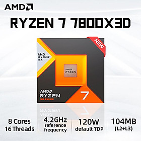 Mới！AMD Ryzen 7 7800X3D R7 7800X3D 5.0 GHz 8 Nhân 16 Luồng Bộ Vi Xử Lý 5NM 96M 100-100000910 Ổ Cắm AM5 Bịt Kín Mà Không Cần Quạt