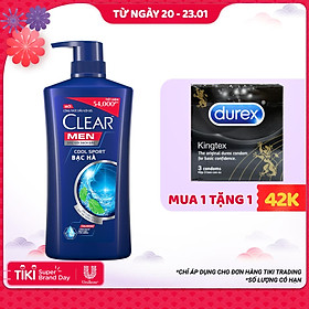 Dầu Gội Sạch Gàu Clear Men Cool Sport Bạc Hà 630g
