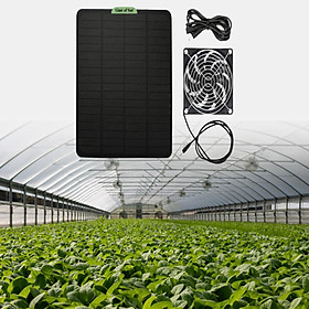 Solar Fan Solar Panel Powered Fan Mini Ventilator for Dog Chicken House Greenhouse RV Roof, Outdoor Waterproof Exhaust Fan
