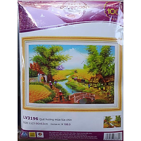 Mua Tranh thêu chữ thập quê hương mùa lúa chín LV3196 - 90 x 63 cm - chưa thêu