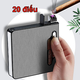 Mua Hộp đựng thuốc kiêm bật lửa điện plasma 4 tia sạc pin tiện ích