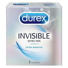 Bao cao su Durex Invisible Extra Thin Extra Sensitive 1 Hộp 3 Bao