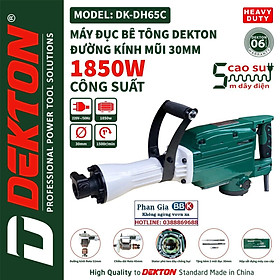 Mua Máy Chuyên Đục Bê Tông DEKTON 30 Ly DK-65c (30mm-1850w) Tặng 2 Mũi Đục 2022 New 100% Siêu Khoẻ (Bảo Hành 12 Tháng)