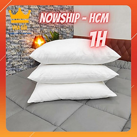 Gối Lông Vũ Microfiber Cao Cấp Chuẩn Khách Sạn 5 Sao Ruột Gối Lông Vũ Nhân Tạo Êm Ái, Kháng Khuẩn, Bền Đẹp