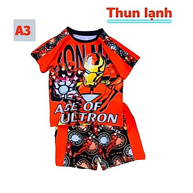 Quần áo siêu nhân trẻ em từ 10-42kg. Chất liệu thun cotton lạnh - A3 Iron - 3: 10-11kg