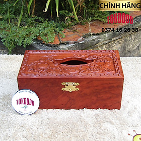 Mua Hộp Đựng Giấy Ăn TOKDODO Gỗ Tự Nhiên Đục Chạm Di Lặc (22x11 5x8 5 Cm)