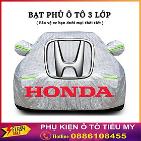 Bạt Phủ Xe Ô Tô Honda CRV, Brio, City, HRV, Accord, Civic, Jazz- Chất Liệu Bạt Tráng Nhôm 3 lớp