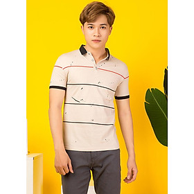 Áo thun cổ bẻ titishop at497 kem