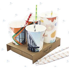 [KV] Gói 10 cái khay đựng ly cà phê mang đi bằng giấy thân thiện môi trường