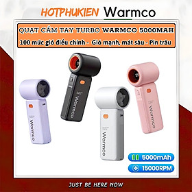 Mua Quạt cầm tay turbo mini siêu mát Pin trâu 5000 mAh  nhỏ gọn linh hoạt hiệu Hotcase WARMCO - 100 chế độ gió  dùng liên tục 18h (tùy mức gió)  thiết kế đẹp  bền - hàng nhập khẩu