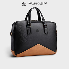 Cặp Công Sở Lata ( Thời trang nam basic đựng laptop 15 inch - Cặp da CA16 )