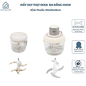 Mua Máy Xay Thịt Thủy Tinh 2 Cối SEKA SK2287 Đa Năng 500W Tặng Kèm Lưỡi Đánh Ruốc- HÀNG CHÍNH HÃNG MINIIN