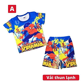 Set đồ đồ bộ bé trai hình siêu nhân từ 10-55kg - vải thun lạnh -Kiến Lửa