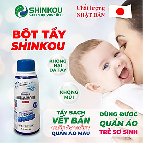 Bột tẩy quần áo trắng - quần áo màu Nhật Bản (Dùng được cho đồ bé sơ sinh) - Tẩy sạch vết bẩn cứng đầu, vết cafe, vết mực, son môi - Bảo vệ da tay, không hại da tay, không hại vải