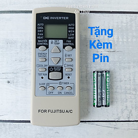 Điều khiển điều hòa FUJITSU nút nguồn đen - Tặng kèm pin hàng hãng