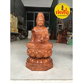 Tượng Gỗ Điêu Khắc Mẹ Quan Âm Kích Thước Cao 30cm, 40cm, 50cm, 60cm