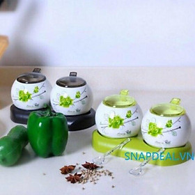 Mua Bộ set 2  đựng gia vị bằng sứ xương cao cấp 6322