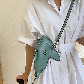 Hình ảnh Scary Shark Bags PU Leather Cute Animal Bags for Women Beach Traveling