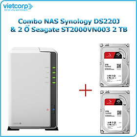 Mua Combo Thiết bị lưu trữ NAS Synology DS220j và 2 ổ cứng HDD Seagate ST2000VN003 2TB - Hàng chính hãng