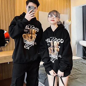 Áo Hoodie Nỉ Lót Bông form rộng Gấu Feel Good (nam nữ đều mặc đc), Áo Hoodie GYG Unisex Feel Good No Big Deal Form Rộng Oversize Phong Cách Hàn Quốc