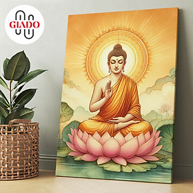 Mua Tranh ảnh thờ treo tường hoặc tranh để bàn mẫu Phật Thích Ca Mâu Ni tu hành nền vàng