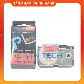 Nhãn in CASIO PT-24RD - Chữ đen nền đỏ 24MM x 8M - Dùng cho máy in nhãn CASIO [Hàng nhập khẩu]