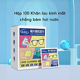 Khăn Lau Kính Nano Hộp 100 Miếng Khăn Giấy Chống Bám Hơi Nước, Chống Mờ Sương, Mồ Hôi, Chống Nhờn - Hàng Loại 1