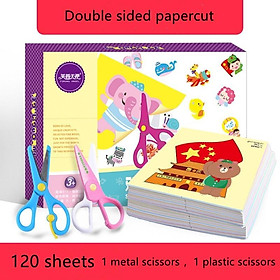 Bộ dụng cụ cắt giấy thủ công hai mặt màu sắc kẹo ngọt dành cho trẻ em DIY