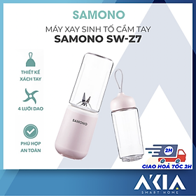Mua Máy xay sinh tố cầm tay SAMONO SW-Z7  Máy xay đa năng mini  Công suất 140W  Dung tích 350ml  Thiết kế nhỏ gọn  Màu hồng xinh xắn - Hàng chính hãng