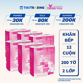 Combo 6 Cặp Khăn Bếp Cuộn Bless You Alavie (Cặp 2 Cuộn)