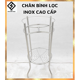 Mua Chân Bình Lọc Nước INOX cao cấp  chân kệ  giá đỡ bình nước  30x30x64 (cm)  có khay đựng ly  xoắn ốc   tặng kèm nút chân giúp cố định kệ.
