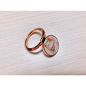 Iring Nhẫn Điện Thoại Hình Mèo Thần Tài Kèm Túi Dây Rút Đỏ, Iring Siêu Bám Dính Không Lo Bong Tróc Linh Vật Mang Lại May Mắn Cho Chủ Nhân Sở Hữu - Giao Màu Ngẫu Nhiên