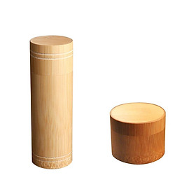 2pcs Bamboo Tea Box Storage Kitchen Organizer Chest Wooden New Jar Canister