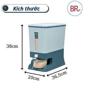Mua Thùng gạo thông minh 10kg HOKORI Việt Nhật (MS: 5338) – Thùng đựng gạo cao cấp chống ẩm mốc  côn trùng 01794