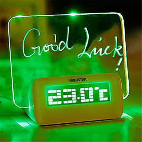 LED Digital Fluorescent Message Board Date Time Alarm Clock
